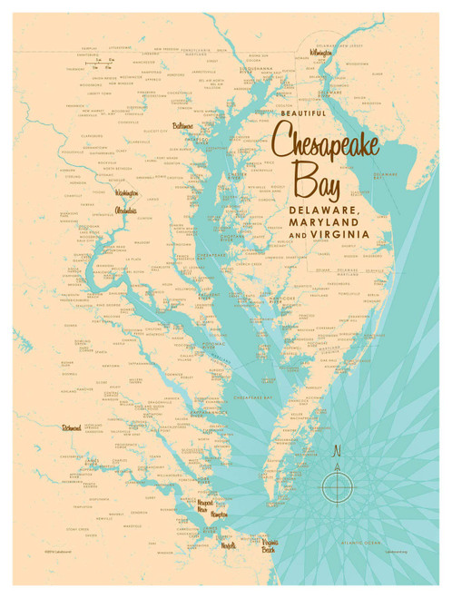 Art of Place Chesapeake Bay MD Virginia Map Giclee Art Print Poster from Illustration by Lakebound 9" x 12" Art of Place Chesapeake Bay MD Virginia Map Giclee Art Print Poster from Illustration by Lakebound 9" x 12"