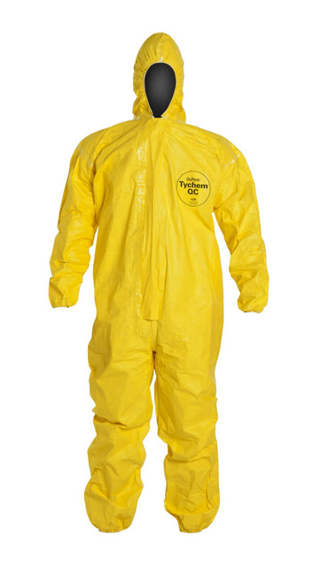 Tychem QC Chemical Protection Coveralls With Hood By Dupont, Sizes Medium To 4XL (2XL) Tychem QC Chemical Protection Coveralls With Hood By Dupont, Sizes Medium To 4XL (2XL)