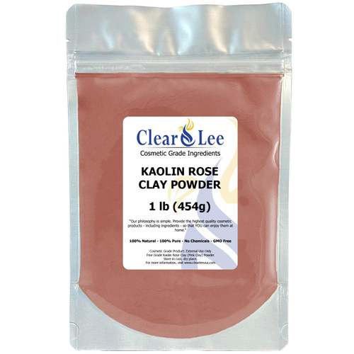 ClearLee Kaolin Rose Pink Clay Cosmetic Grade Powder - 100% Pure Natural Powder - Great For Skin Detox, Rejuvenation, and More - Heal Damaged Skin - DIY Clay Face Mask (1 lb) ClearLee Kaolin Rose Pink Clay Cosmetic Grade Powder - 100% Pure Natural Powder - Great For Skin Detox, Rejuvenation, and More - Heal Damaged Skin - DIY Clay Face Mask (1 lb)