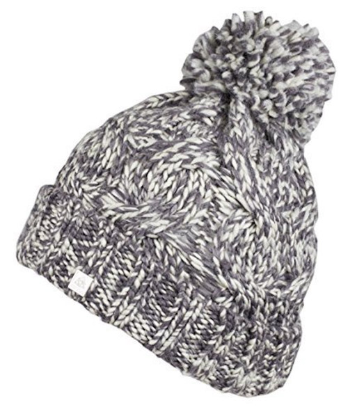 Olann Grey Bobble Hat - Irish Knit Bobble Hat Winter Warm Thick - Great Gift for Women and Men