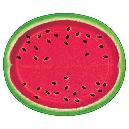 Summer Watermelon Oval Paper Plates, 8ct