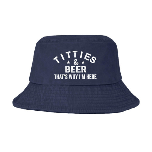 HSIAHOU Cool Bucket Hats Bucket Hat Titties & Beer That's Why I'm Here Trendy Women Hats Vacation Accessories for Beach Must Haves