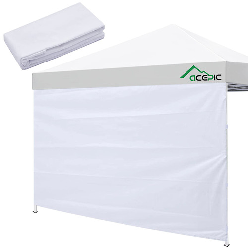 ACEPIC Instant Canopy Tent SideWalls for 10x10 FT Pop Up Canopy, 210D Polyester Waterproof, White (1PCS Sidewall Only, Canopy Tent NOT Included)