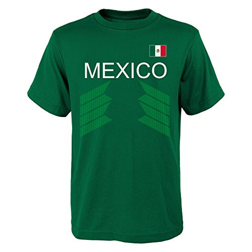 World Cup Soccer Mexico Youth Boys "One Team 2018" Tee, Hunter Green, Youth Large(14-16)