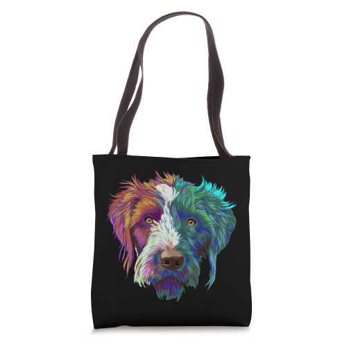 Colorful Dog German Wirehaired Pointer Tote Bag