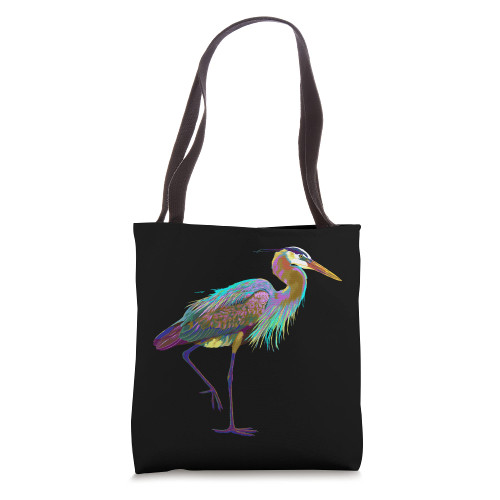 Colourful Splash Bird Blue Heron Tote Bag