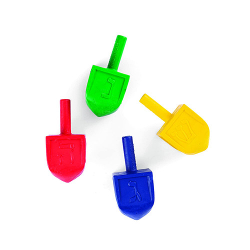 Fun Express 4-Color Dreidel Shaped Crayons (24 pack) Hanukkah Supplies