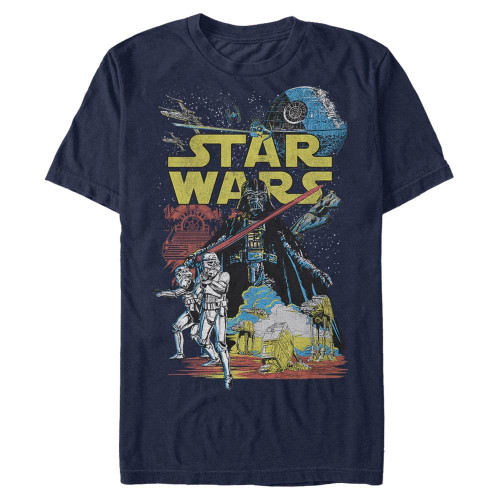 Star Wars Men's Rebel Classic T-Shirt, Navy Blue, X-Large