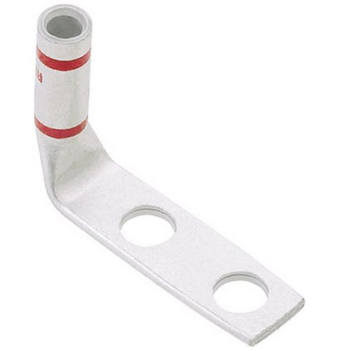 Panduit LCCX4/0-12F-X Flex Conductor Copper Compression Lug, 2 Hole, 4/0 AWG Flex, 1/2-Inch Stud, 90 Bent Angle