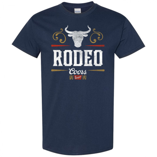 Coors Banquet Rodeo Ornate Navy Colorway T-Shirt (as1, Alpha, l, Regular, Regular)