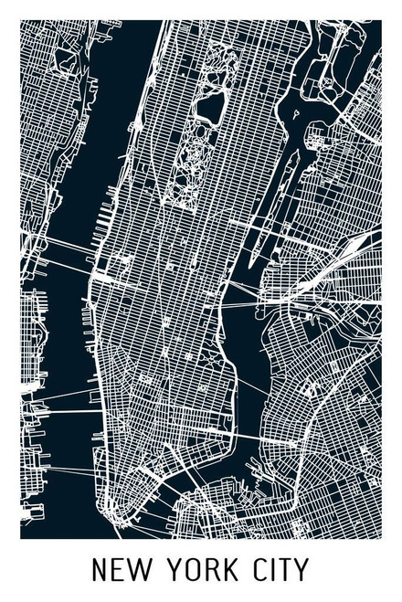 Laminated New York City Black Minimalist Art Map Art Travel World Map with Street Detail Map Posters for Wall Map Art Wall Decor Geographical Illustration Tourist Travel Poster Dry Erase Sign 24x36