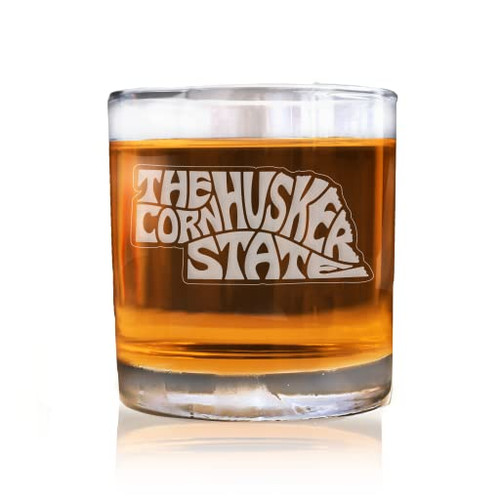 American Sign Letters Nebraska The Cornhusker State Whiskey Glass - State Of Nebraska Whiskey Glass, Nebraska Gift, Nebraska Glass
