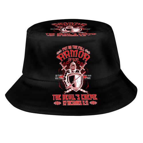 Armor of God Christian Bible Verse Religious Bucket Hat Foldable Fisherman's Hat Travel Wide Brim Beach Sun Cap Unisex