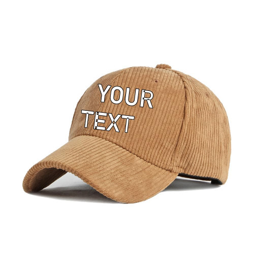 Custom Corduroy Baseball Cap Embroidered Personalized Text Cotton Dad Hats for Men and Women Hat (Embroidery, Camel)