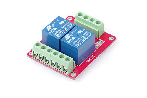 DC 12V 2-Channel 10A Relay Control Module Low Level Trigger Red & Blue Indicators for Arduino (DC 12V, 2-Channel)