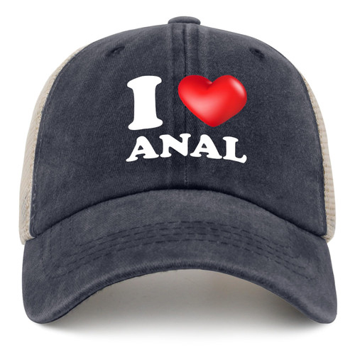 Funny Hat I Love Anal Trucker Hat Women Funny Mesh Cap for Summer Funny Hat I Love Anal Trucker Hat Women Funny Mesh Cap for Summer