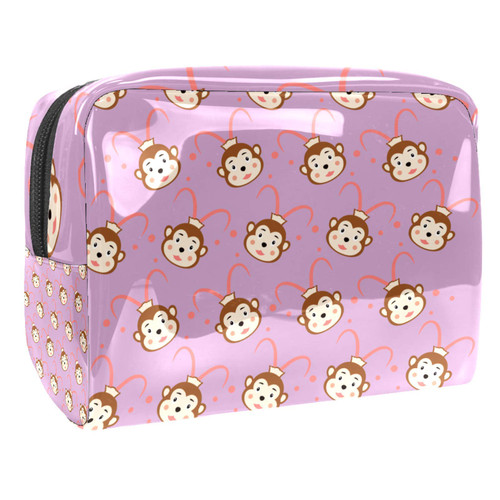 Portable Makeup Bag with Zipper Travel Toiletry Bag for Women Handy Storage Cosmetic Pouch Golden Monkey Portable Makeup Bag with Zipper Travel Toiletry Bag for Women Handy Storage Cosmetic Pouch Golden Monkey