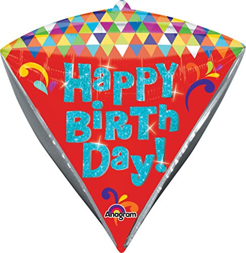 Anagram International Happy Birthday Lets Party Diamondz Balloon Pack, 17", Multicolor