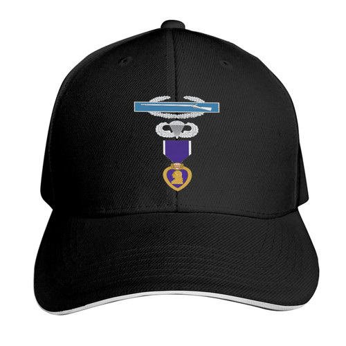 CIB Airborne Purple Heart Unisex Baseball Cap Dad Hat Adjustable Snapback Hats Sandwich Cap Trucker Hat