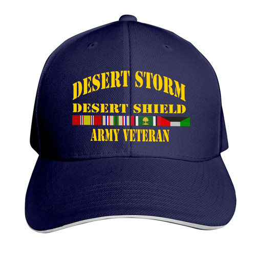 Desert Storm Desert Shield Army ?Veteran Unisex Baseball Cap Dad Hat Adjustable Snapback Hats Sandwich Cap Trucker Hat