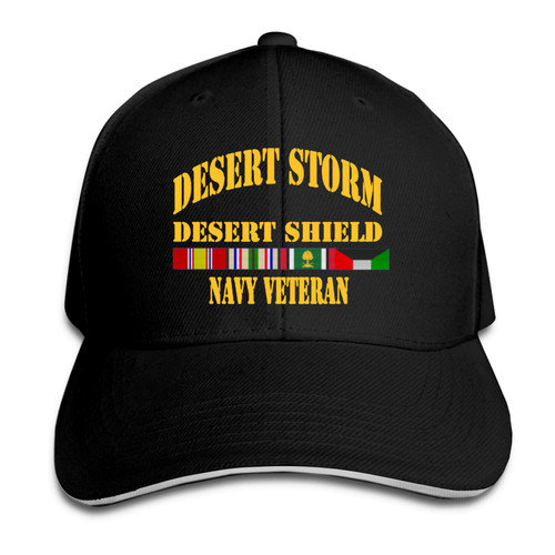 Desert Storm Desert Shield Navy Veteran Unisex Baseball Cap Dad Hat Adjustable Snapback Hats Sandwich Cap Trucker Hat
