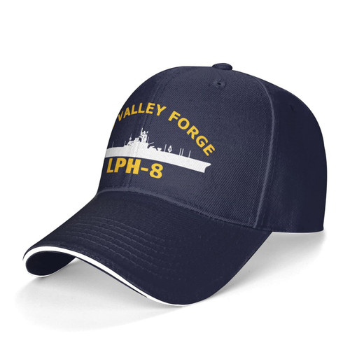 USS Valley Forge Lph-8 Unisex Baseball Cap Dad Hat Adjustable Snapback Hats Sandwich Cap Trucker Hat Navy