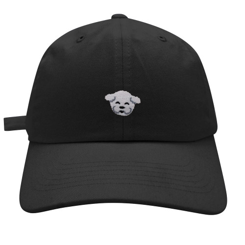 JPAK Bichon Frise Baseball Cap Embroidered Cotton Dad Hat - Dog Puppy Black