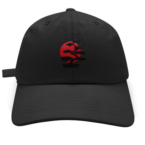 JPAK Bonsai Tree Baseball Cap Embroidered Cotton Dad Hat - Japanese Black