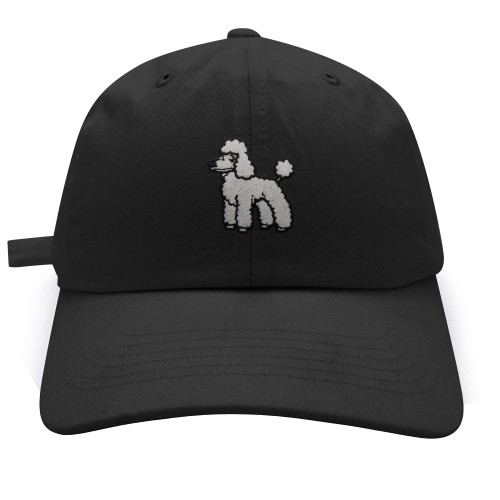 JPAK Fancy Poodle Baseball Cap Embroidered Cotton Dad Hat - Puppies Black