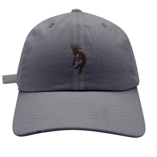 JPAK Kokopelli Baseball Cap Embroidered Cotton Dad Hat - Indian Traditional Gray