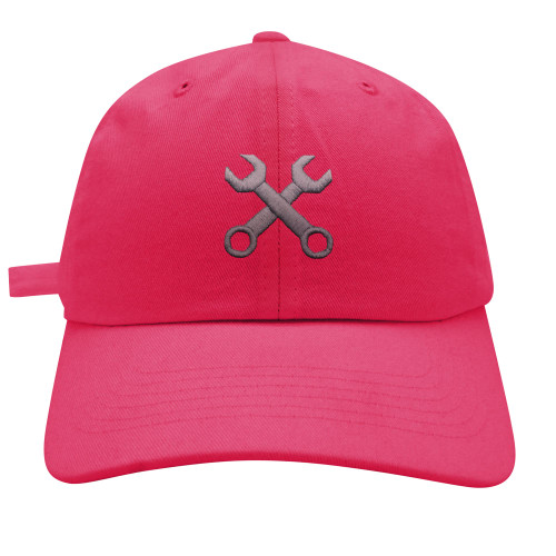JPAK Wrench Baseball Cap Embroidered Cotton Dad Hat - Tool, Mechanic Hot Pink