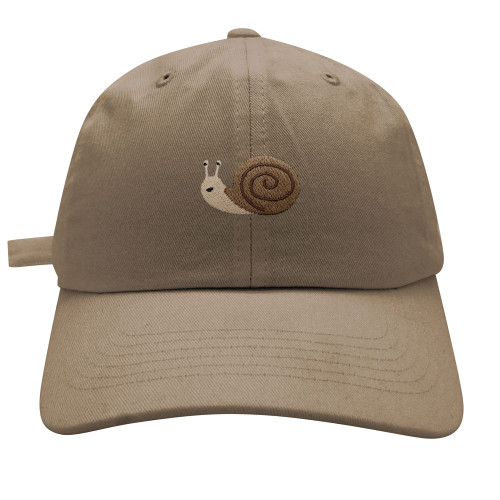 JPAK Snail Baseball Cap Embroidered Cotton Dad Hat - Cute Khaki