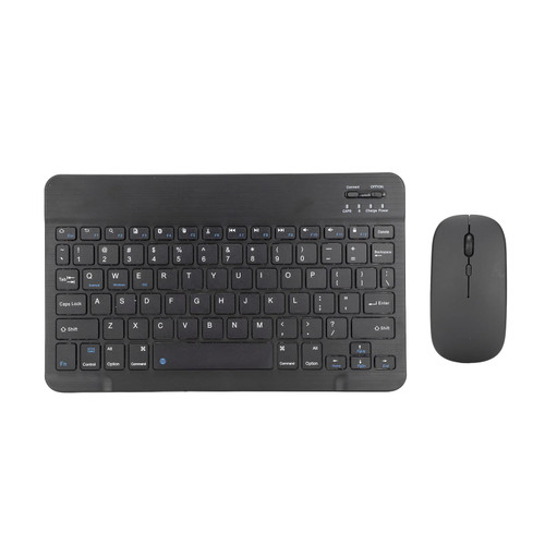 Zyyini Wireless Keyboard Mouse Combo, Ultra Thin Wireless Bluetooth Keyboard, USB 1600DPI Wireless Mouse, Rechargeable Keyboard Mouse Set for Phone Computers Tablet(Black)