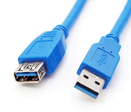 USB Extension Cable, Super-Speed USB 3.0 Type A Male to Female Lead, 5Gbps Data Transfer and Charging Extender Cord (10ft-Blue)