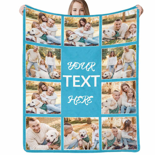 COLORSFORU Custom Blankets with Photos, Fathers Day Blanket: Made in USA, Personalized Blankets with Pictures, Photo Blanket Customized Throws Blanket for Dad Grandpa, from Daughter Wife Son