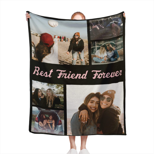 Custom Blankets with Photos Personalized Customized Friendship Blanket with Pictures Gifts Birthday Gift for Wife Husband Girlfriend Boyfriend 40"x30"