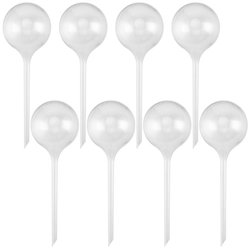 HAKZEON 8 PCS Plant Watering Globes Large Plastic, Clear Plant Watering Bulbs, Plant Self Watering Globes Clear, Plastic Automatic Plant Drip Water Bulbs for Plant Garden Indoor Outdoor