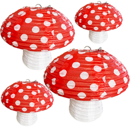 Large Mushroom Paper Lanterns 4pcs Mushroom Hanging Lanterns Forest Jungle Wonderland Themed Party Decor 3D Foldable Paper Lanterns for Birthday Fairy Baby Shower Nursery Garden Wedding Party Decors Large Mushroom Paper Lanterns 4pcs Mushroom Hanging Lanterns Forest Jungle Wonderland Themed Party Decor 3D Foldable Paper Lanterns for Birthday Fairy Baby Shower Nursery Garden Wedding Party Decors