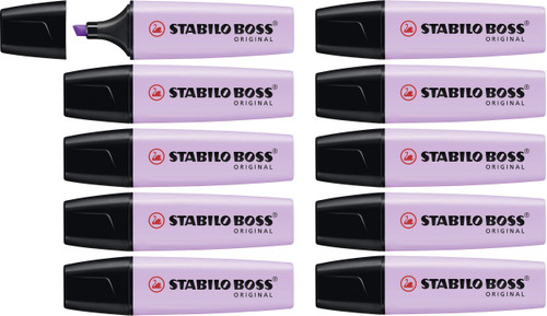 STABILO Highlighter BOSS ORIGINAL Pastel - Pack of 10 - Lilac Haze
