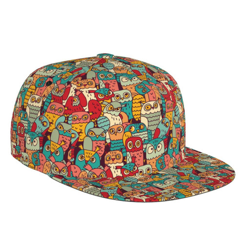 Fashion Cute Owl Adjustable Snapback Hat for Men and Women Sun Cap, Hip Hop Cap Baseball Cap Flat Bill Brim Hat Fashion Cute Owl Adjustable Snapback Hat for Men and Women Sun Cap, Hip Hop Cap Baseball Cap Flat Bill Brim Hat