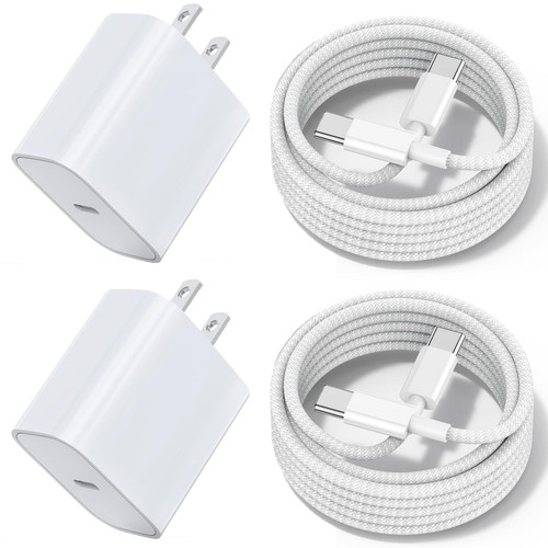 for Fast Charger iPhone 15 Pro,for iPhone 15 Charger Fast Charging,20W for iPad USB C Fast Charger,2Pack 6Ft USB C Wall Charger Block for Apple iPhone 15 Series