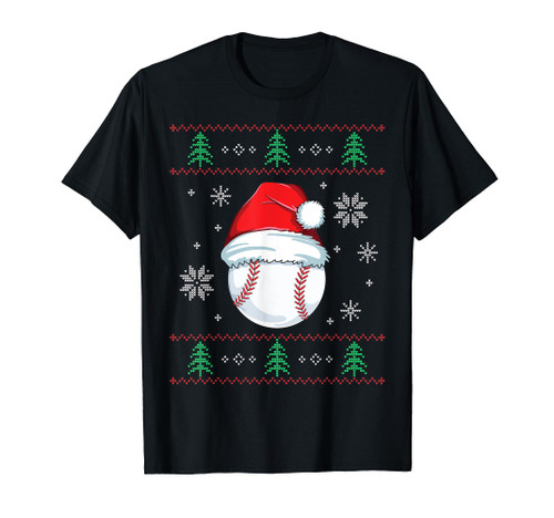 Ugly Christmas Baseball T-Shirt Boys Kids Ball Santa Pajama T-Shirt Ugly Christmas Baseball T-Shirt Boys Kids Ball Santa Pajama T-Shirt