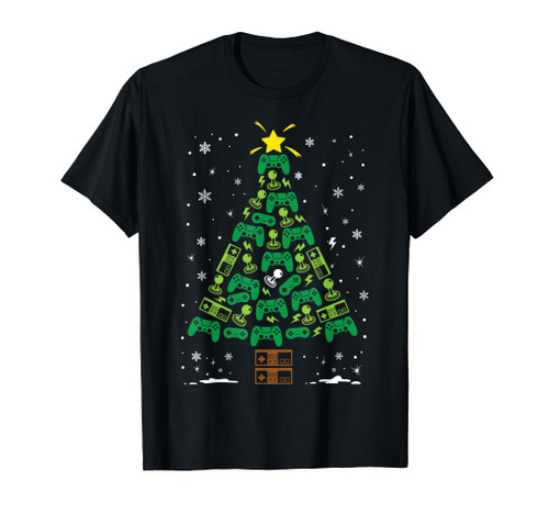 Gamer Nerd Video Game Lover Family Matching Christmas Tree T-Shirt