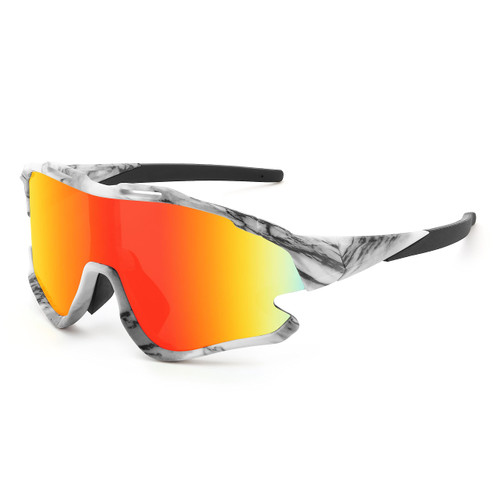 FEISEDY Sports Cycling Sunglasses, Wraparound 80s Visor Men Women, Rave Neon Outdoor Shield Baseball Shades B9099