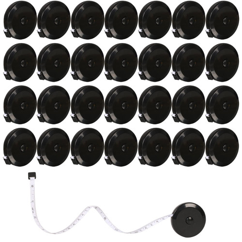 Body Tape Measure, 30 Pack Retractable Measuring Tape Soft Sewing Tape Measure for Tailor Cloth Knitting Craft Weight Loss Measurements Black Dual Sided Sewing Tape Measure (Black) Body Tape Measure, 30 Pack Retractable Measuring Tape Soft Sewing Tape Measure for Tailor Cloth Knitting Craft Weight Loss Measurements Black Dual Sided Sewing Tape Measure (Black)