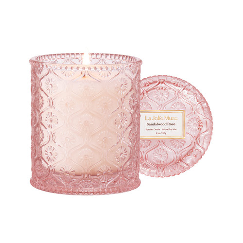 LA JOLIE MUSE Sandalwood Rose Candle, Scented Candles, Candles Gifts for Women, Natural Soy Candle, 8 oz 50 Hours Burn, Candles for Home Scented LA JOLIE MUSE Sandalwood Rose Candle, Scented Candles, Candles Gifts for Women, Natural Soy Candle, 8 oz 50 Hours Burn, Candles for Home Scented