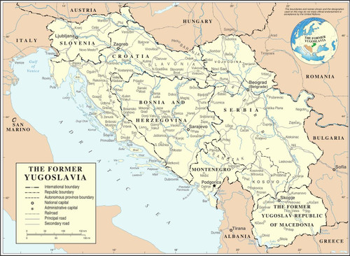Gifts Delight Laminated 33x24 Poster: Former Yugoslavia Map Gifts Delight Laminated 33x24 Poster: Former Yugoslavia Map