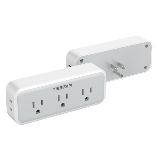 Multi Plug Outlet Extender, TESSAN Surge Protector Wall Plug Splitter with 5 Electrical Outlet Expander, Multiple Plug Adapter for Travel Home Office,2 Pack