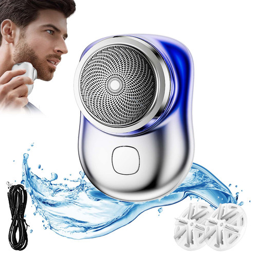Zao Mini Shaver Men 2023, Mini Shaver Portable Electric Shaver, Zao Shaver - Zao Mini Shaver 2023 New Pocket, Portable Pocket Size Washable Electric Razor Wet and Dry (Gradient Blue)