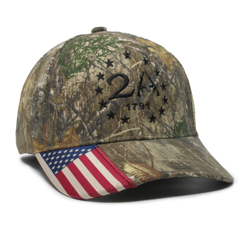 Military Imagine 2nd Amendment 2A 13 Stars Cap Hat American Flag Rifle AR-15 Camo